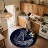 Viking Ship,Round Area Rug,Carpet Rug for Living Room Bedroom Sofa Playroom Decor,Non-slip Floor Mat