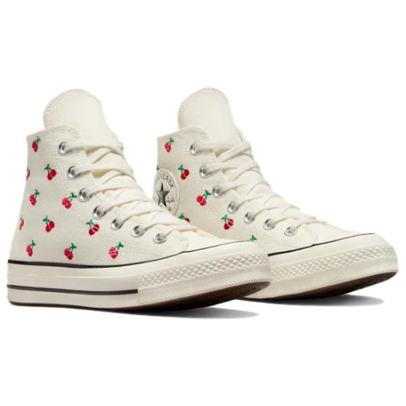 Converse 1970s Everyday Versatile Wear-Resistant and Lightweight High Top Canvas Shoes Women's White Red
