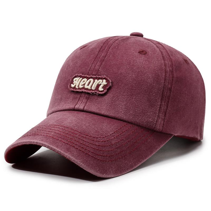 Washed Retro Cap Showing Face Small Embroidered Visor Casual Versatile Embroidered Baseball Cap Adjustable красный