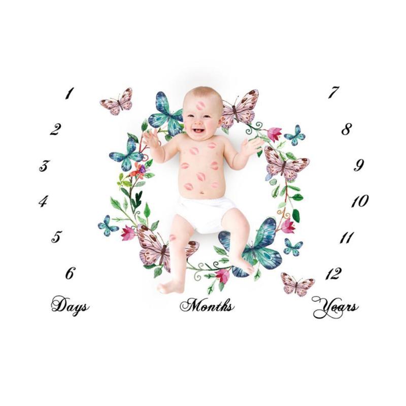 Hot! Baby Photography Cloth Newborn Baby Monthly Growth Milestone Blanket Photography Props Background