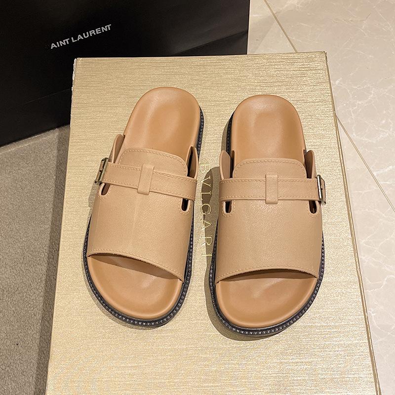 

One-word slippers new fashionable and simple one-word with summer cool slippers comfortable and versatile women s models 40-41 (one size smaller)