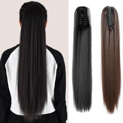 Artificial Wig Claw Ponytail Women Fashion Black Brown Hair Extension Long Straight Ponytail Multiple Color To Choose