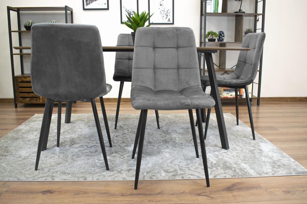KARA Chair - Dark Gray Velvet X 2
