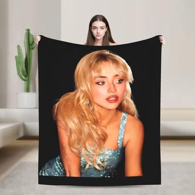Sabrina Diva Pop American Singer Sabrina Carpenter Soft Blanket Office Plush Throw Blanket Flannel Bedspread Sofa Bed Cover