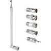 FM Telescopic Antenna 75 Ohm Indoor FM Radio Antenna F Type Male Plug Connector with 5pcs Converter for TV AM FM Radio Stereo Receiver
