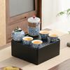 Portable travel tea set Small set Outdoor car tea tray Simple brewing teapot Tea cup Business gift Kuaike cup
