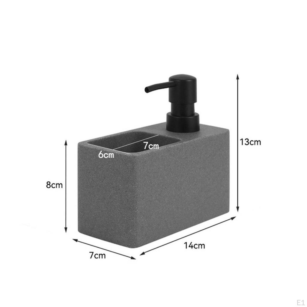 Soap Dispenser Sponge Holder 2in1 Design Kitchen Sink 200ml Capacity Resin Dish