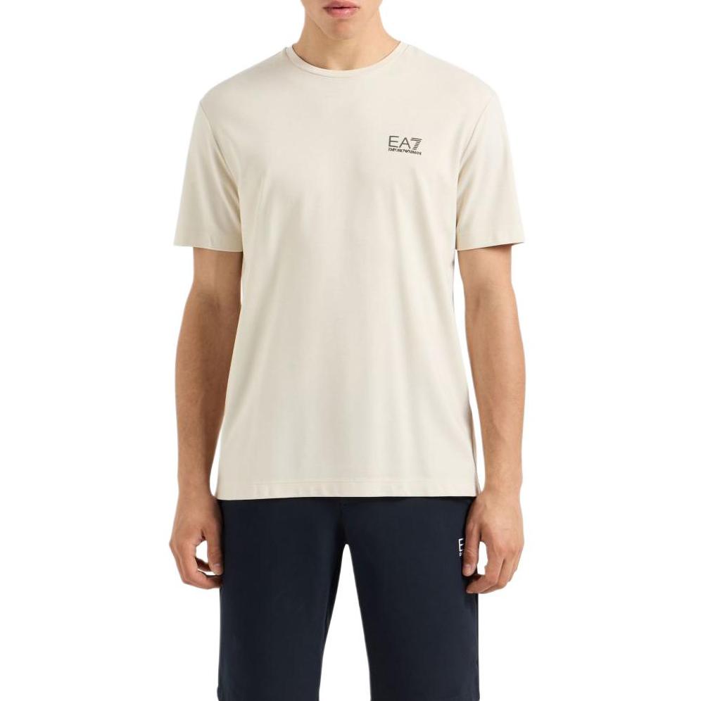 Emporio Armani EA7 SS24 Letter Logo Pattern Printed Crew Neck Short Sleeve T-Shirt Men tops Gray 6DPT44-PJOOZ-11910