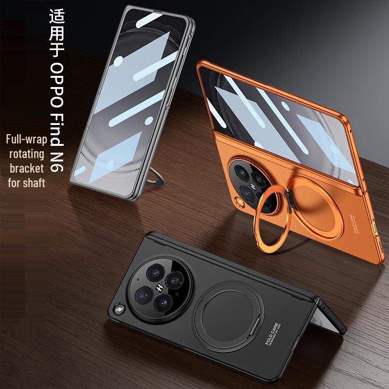 OPPO Find N6 Magnetic Hinge Phone Case with Finger Ring Holder, Wireless Charging, Anti-Peep, Thin & Stylish