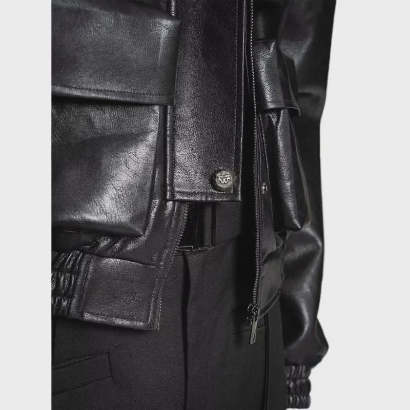 2024 Autumn/Winter Trendy Korean-Style 3D-Cut Casual Leather Jacket