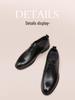 Red Dragonfly Men's Genuine Leather Business Formal Shoes - Comfortable Autumn/Winter Wedding Cowhide Shoes