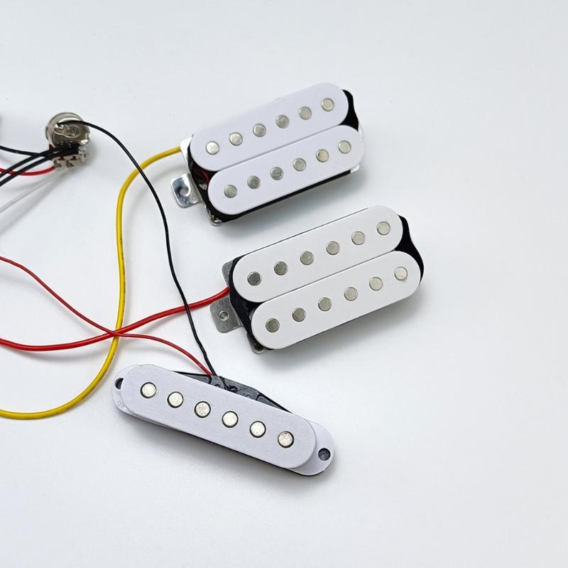 2 Tone 1 Volumes 5 Way Switch Electric Guitar Replacement Part Set Single Coil Pickups with Prewired Wiring Harness Set