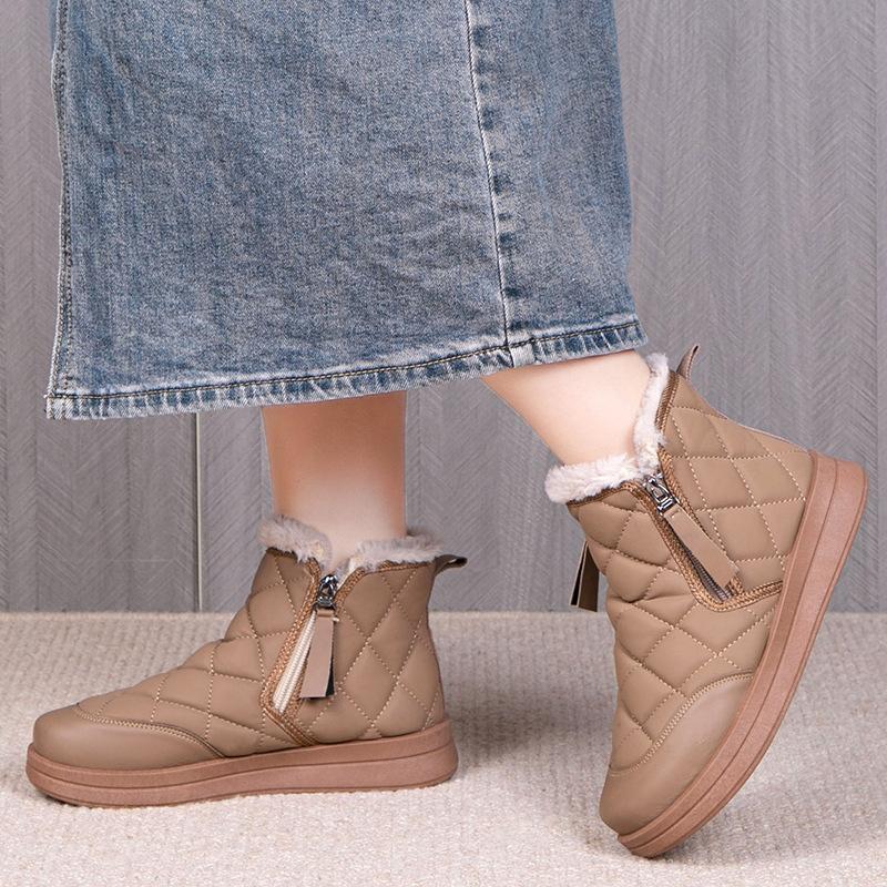 Snow Boots 2025 Winter New Fleece Thickened Women's Cotton Shoes Warm and Non-slip Cotton Boots