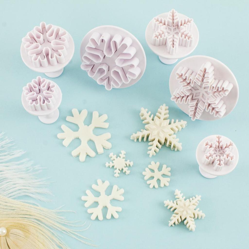 Silicone Snowflake Fondant and Cookie Cutter Mold for Christmas Decorations