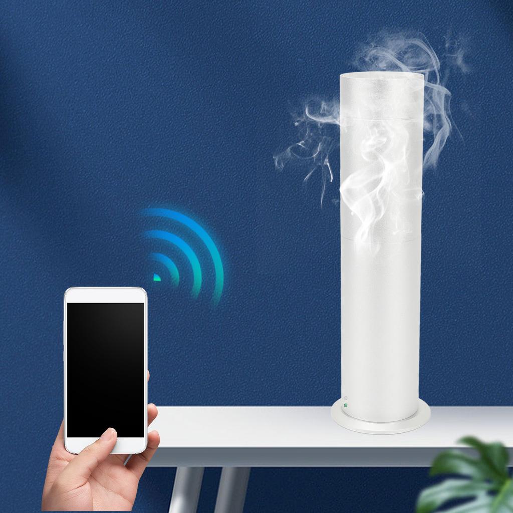 Scent Diffuser Machine 200m³ 120ml Anti Slip Mat Remote Control Essential Oil Nebulizing Diffuser for Hotel Home Sauna US Plug 100‑240V Silver
