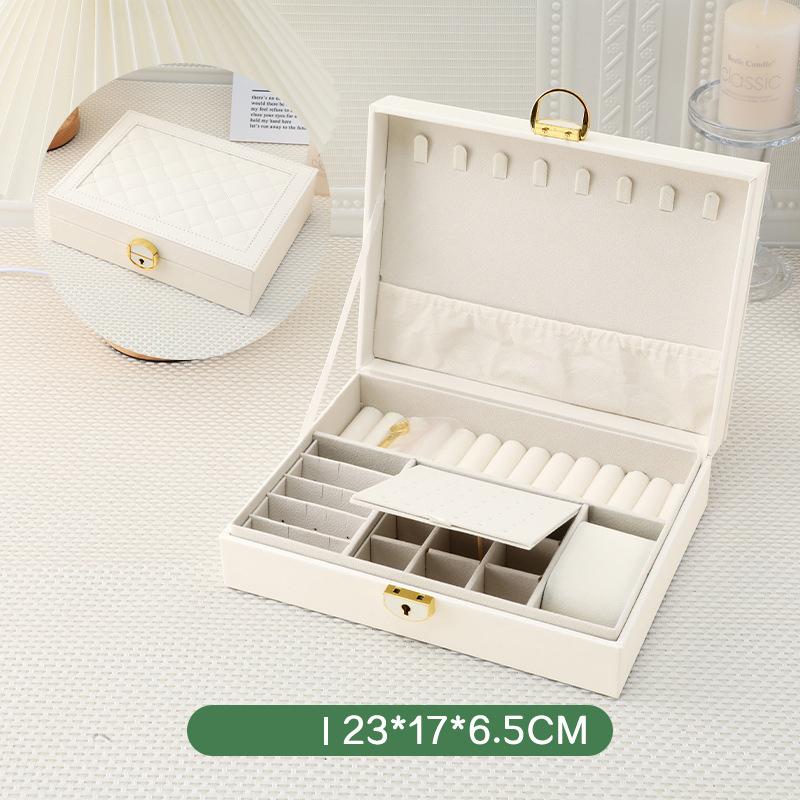 Large Jewelry Storage Box Multi-Layer Organizer For Jewelry Necklace Earring Leather Jewellery Storage Packaging Display Boxes