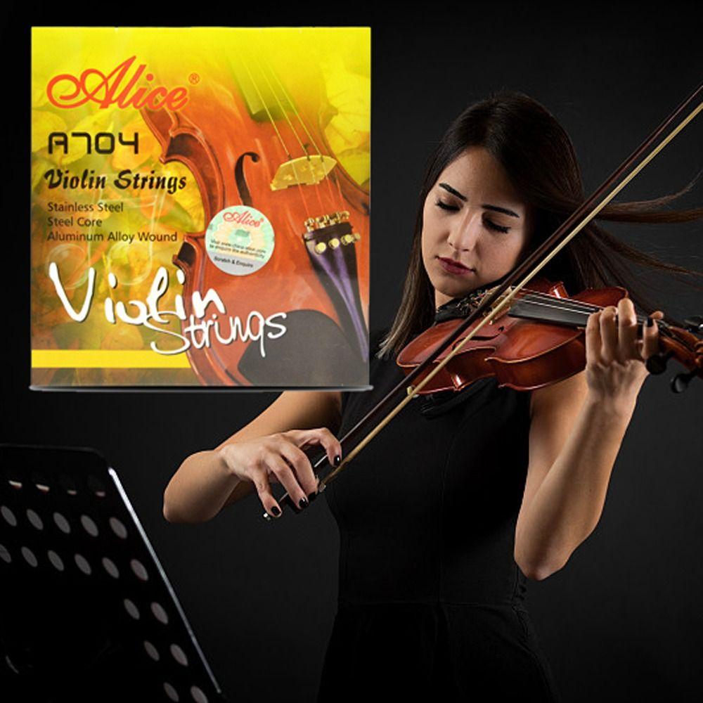 1 Set Steel-core Zinc Zinc Alloy A704 Violin Strings 4/4 3/4 1/2 1/4 1/8 Violin Strings Alice Strings  Concert