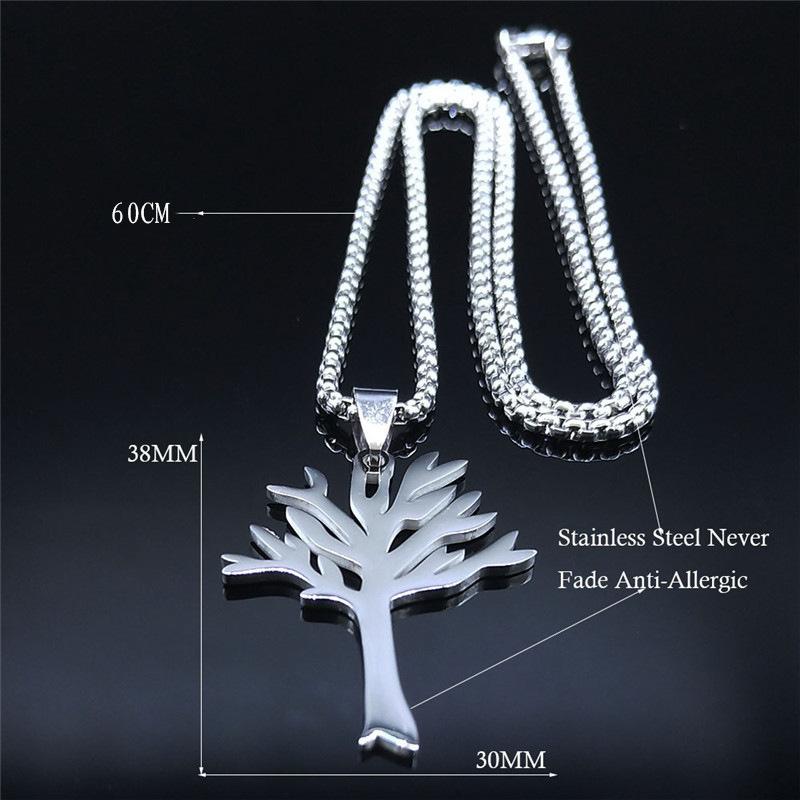 Stainless Steel Tree Pendant Necklace Jewelry Accessories for Men and Women Jewelry Gifts