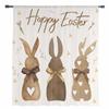 Easter Brown Plaid Rabbit Retro Sheer Curtains For Living Room Kitchen Window Curtains Bedroom Tulle Voile Curtains