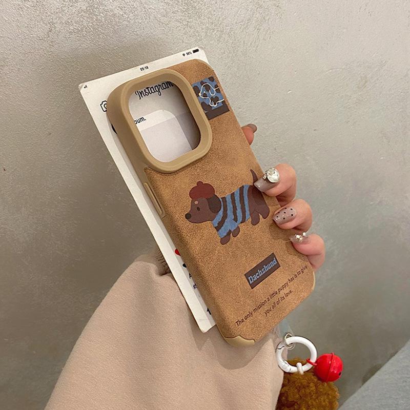 Autumn and Winter Cute West Highland Dachshund with Skin Texture for IPhone16pro Mobile Phone Case for Apple 15 Protective Case