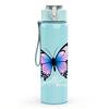 1PC Blue Purple Butterfly Art Print 750ml Color Plastic Sports Water Bottle Leakproof Flip Straw Lid Suitable for Sports Office Home Use