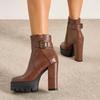 Vielseitige Wasserdichte Plateau-Martinstiefel mit Hohem Absatz für Damen - Herbst/Winter 2026, Übergrößen 41-43