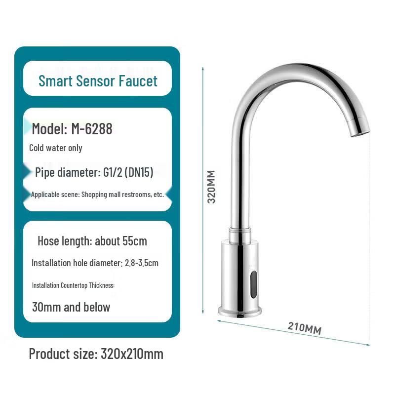 MODUN M-6288 Automatic Brass Single Cold Basin Faucet