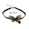 Sweet Cool Butterfly Choker Fashion Clavicle Chain Necklace Party Jewelry Simple Y2K Clavicle Chain PU Leathers Necklace