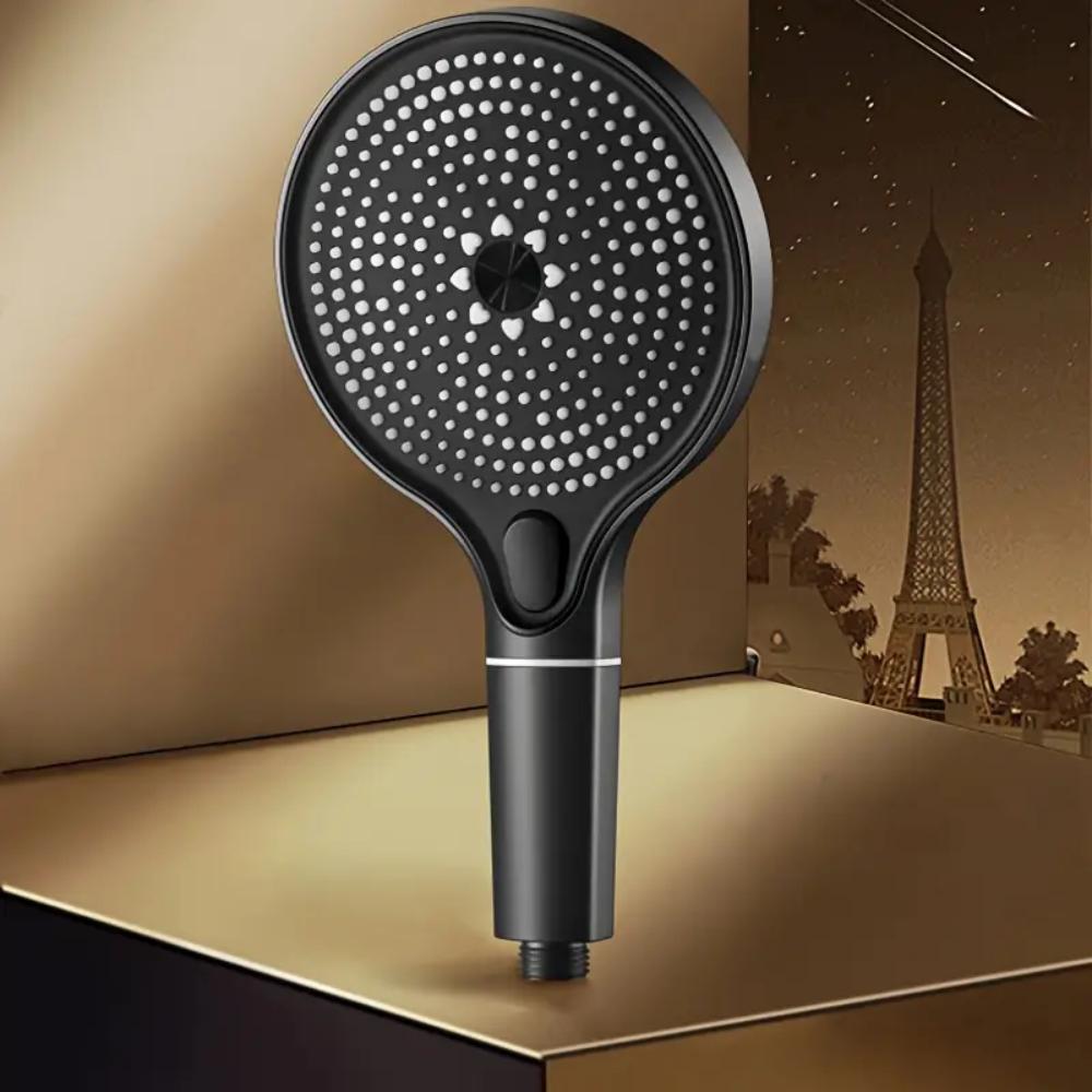 

New High Quality 15cm Round High-Pressure Spray Head Water Saving 3 Jet Modes Shower Head Set Soft Nozzles Easy Install чёрный