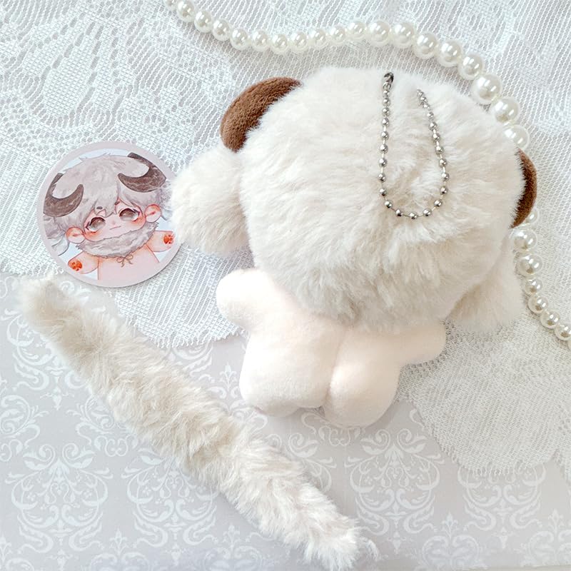 MANCOTTON 10cm Attributeless Plush Toy with Fluffy Animal Ears, Beige [used]