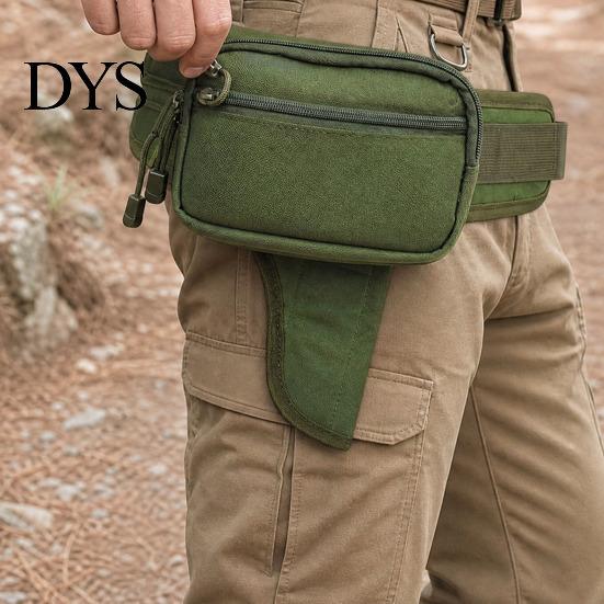 Drop-Down Holster Fanny Pack Tactical Waist Bag with Adjustable Strap, Portable Pack, Multiple Compartments EDC Essentials Organizer Pouch Outdoor