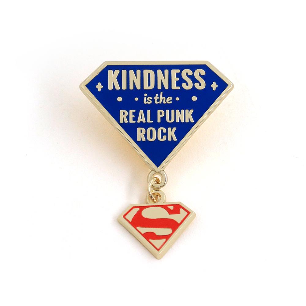 Эмалевый значок «Панк-дух Супергероя» – Доброта – это настоящий Панк-рок Брошь