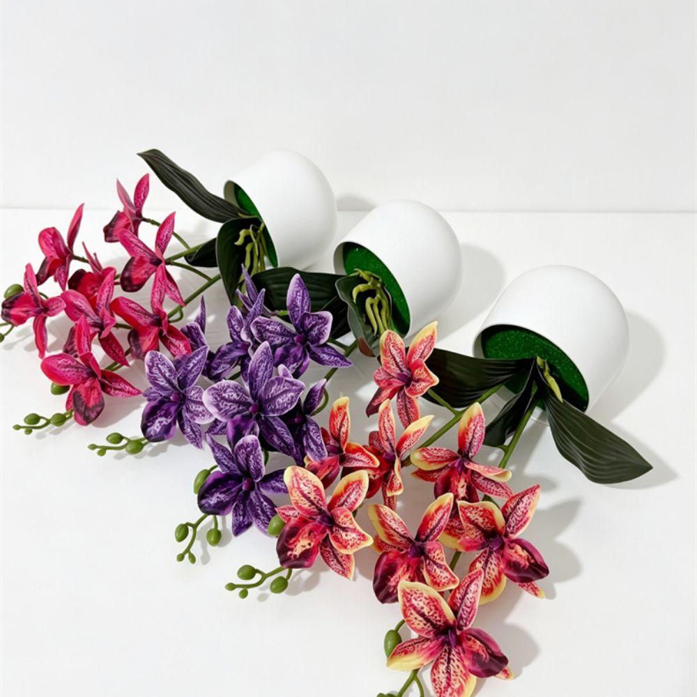 Silk Petals Artificial Orchid Flower Multicolor Simulated Orchid Plant  Office Hotel