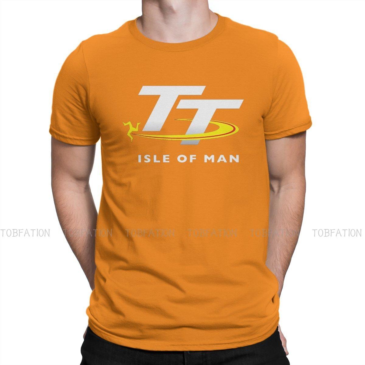 Comfortable season Isle Of Man TT Races Manx T-shirt voor Mannen Race 7 Humor Zomer T-shirt Nieuw Ontwerp Pluizig L oranje