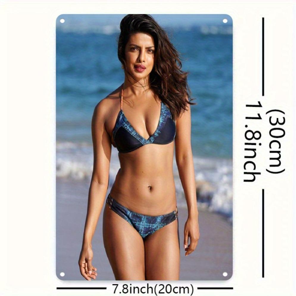 

Vintage Bikini Girl Metal Tin Sign Wall Art Decor Retro Beach 8x12 20x30cm білий