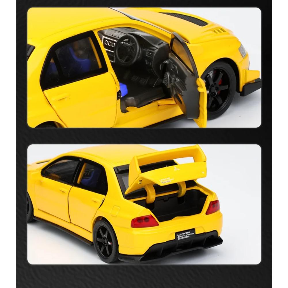 1/32 Mitsubishis Lancer Evolution Alloy Sports Car Model Diecasts Metal Racing Vehicles Car Model Sound and Light Kids Toys Gift