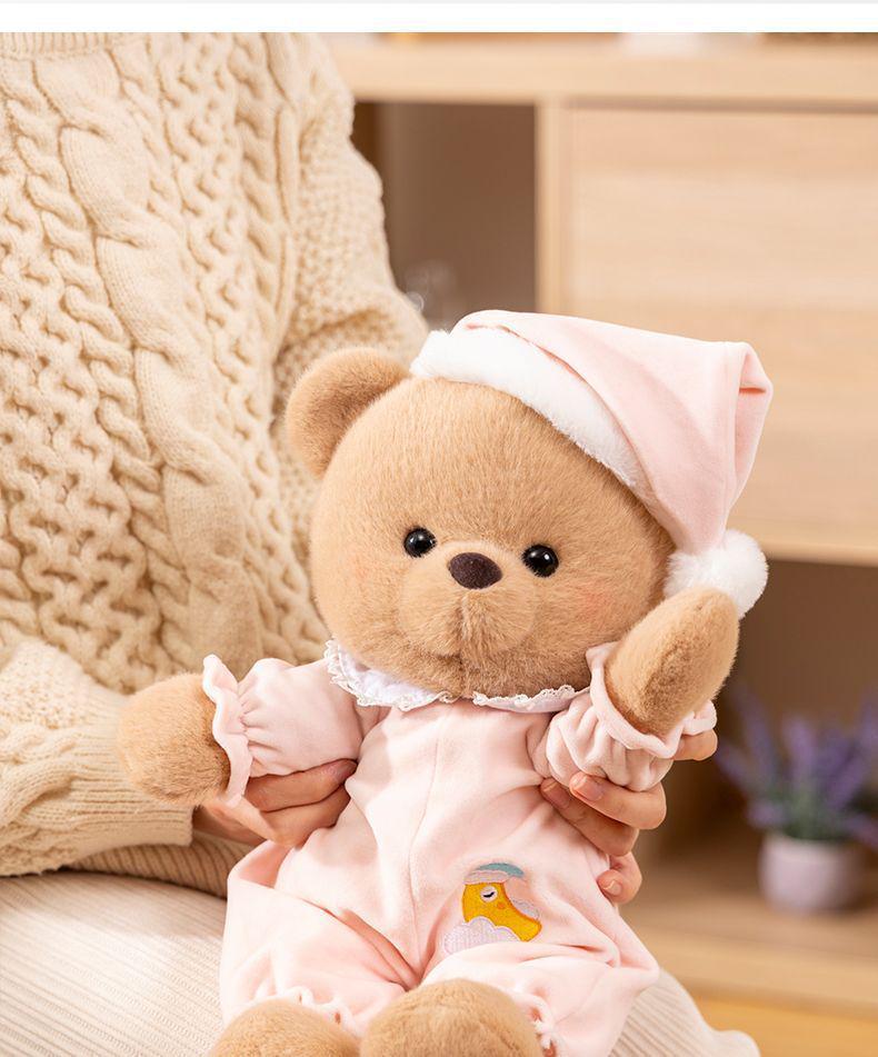 Goodnight Teddy Bear Plush Doll - Sleepwear Companion for Girls, Birthday & Wedding Gift