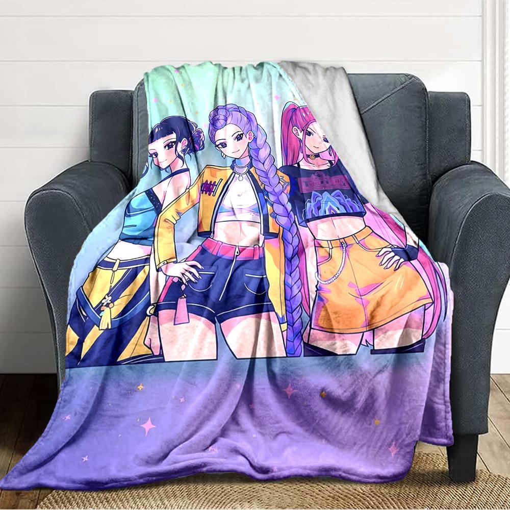 1pc KPop Demon Hunters9 Blanket, Gift, for Men and Women, Soft Blanket, Good for Sofa Bed Couch Travel, Lightweight Flannel Blanket