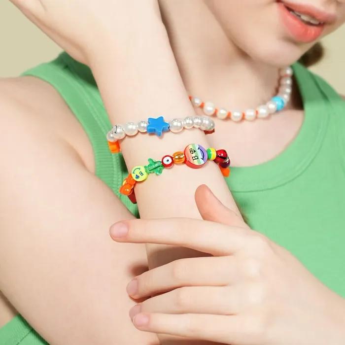 Kitsch Pop Buntes Motiv Armband Einzigartiger Kitsch Farb-Motiv-Mix Mode Armband