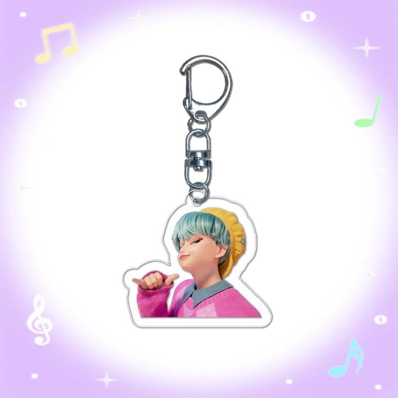 New Demon Hunters Kpop Rumi Zoey Jinu Mira Key Ring Acrylic Keyrings Huntrix Saja Boys Mystery Keychains Accessories Fans Gifts