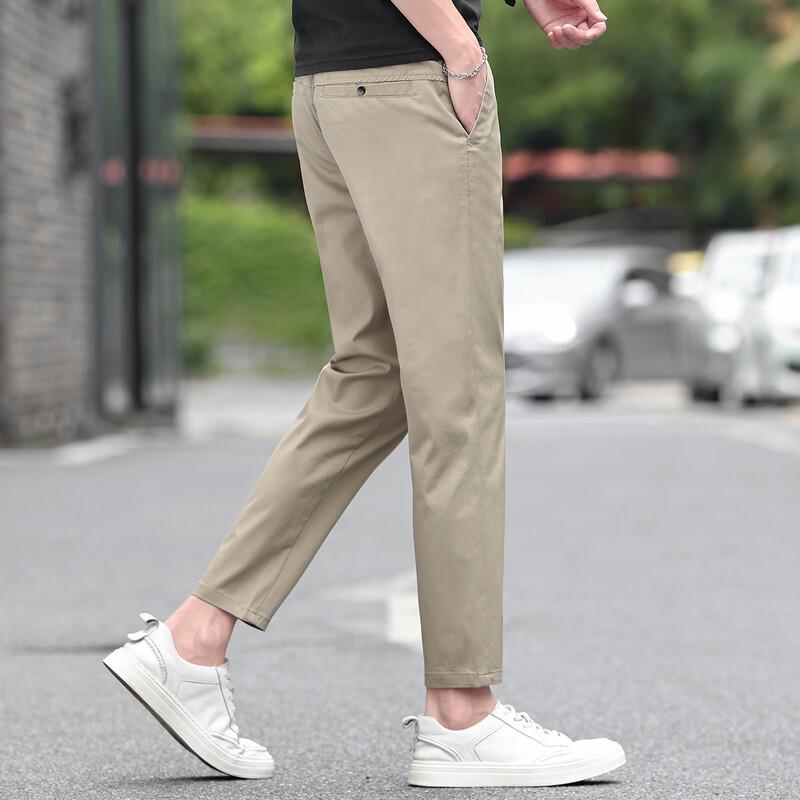 Jeep Men's Straight Fit Cropped Casual Trousers