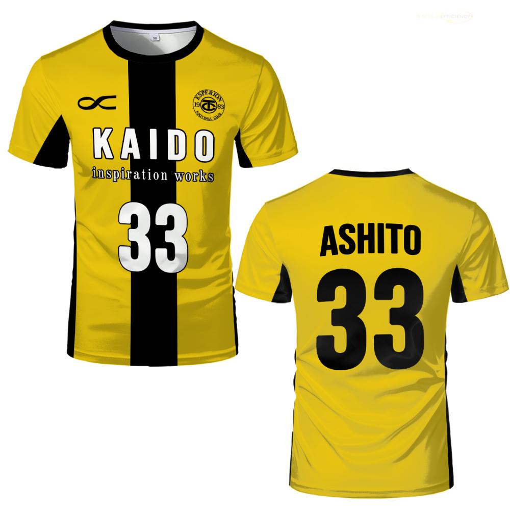 Japonské Anime Ao Ashi Cosplay Dres Outdoorové Sportovní Prodyšné Fotbalové Tričko Ashito Pánské Street Fashion Ležérní Trička s Kulatým Výstřihem