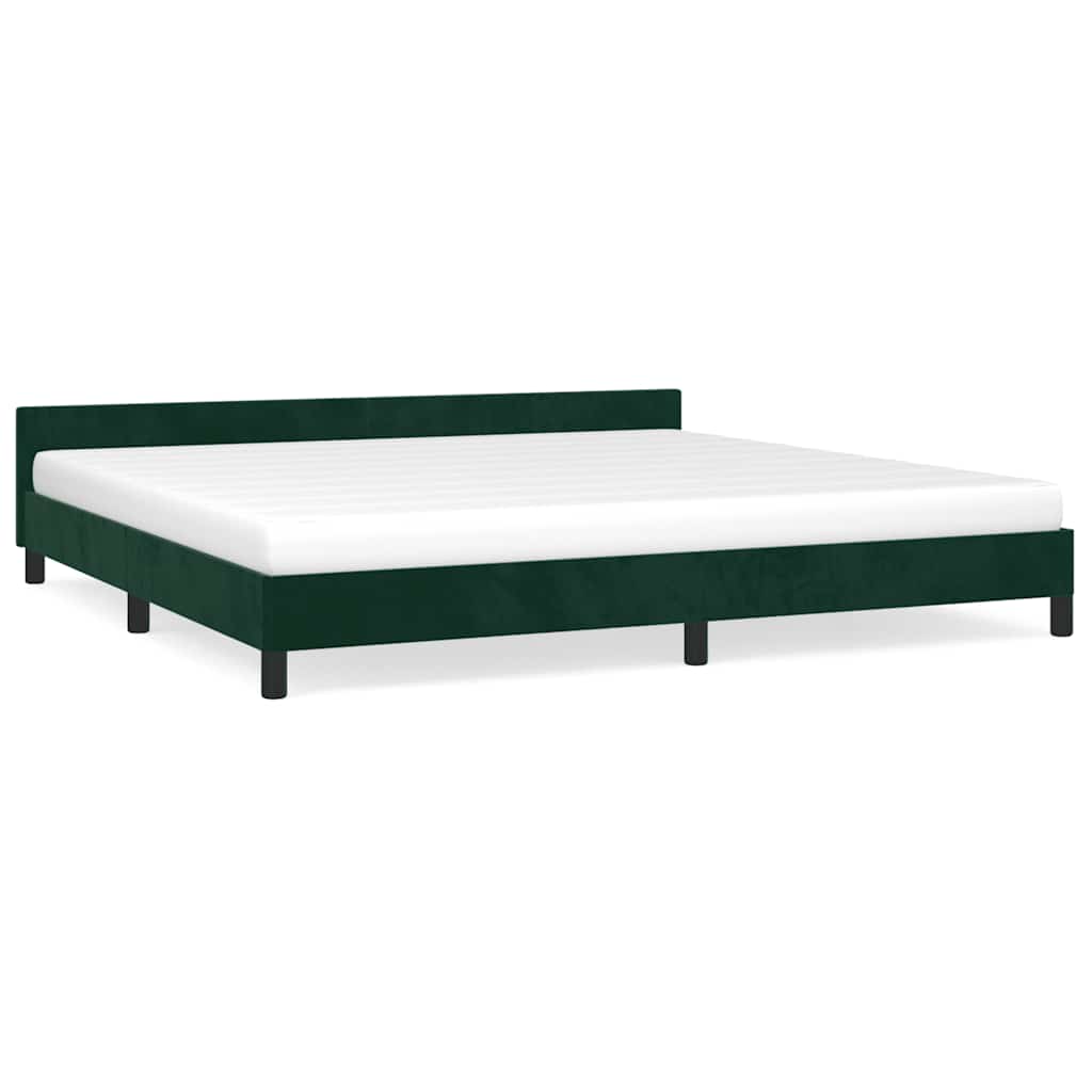 Bed Frame without Mattress Dark Green 200x200 cm Velvet