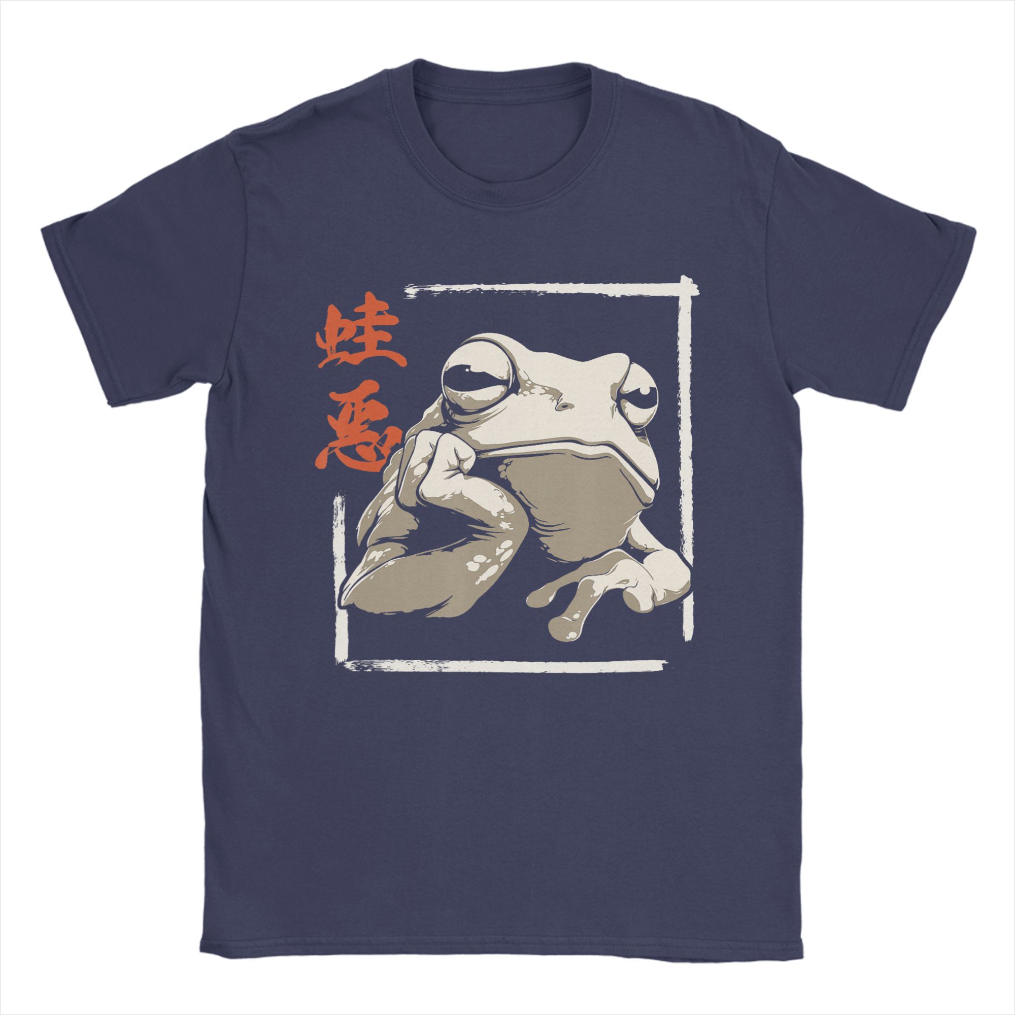 

Japanese Grumpy Frog T Shirt for Men 100 Cotton Fashion for Male TShirt Round Collar Tees Short Sleeve Tops Gift Idea 4XL
