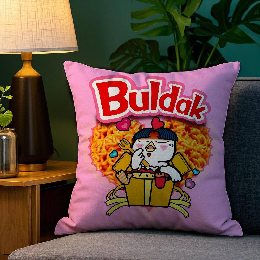 

Каваи Аниме B-Buldak RameSn Наволочка Плюшевая ткань Мягкая Двусторонняя печать Дом Диван Высокое качество Наволочка Подушка 12x12Inch
