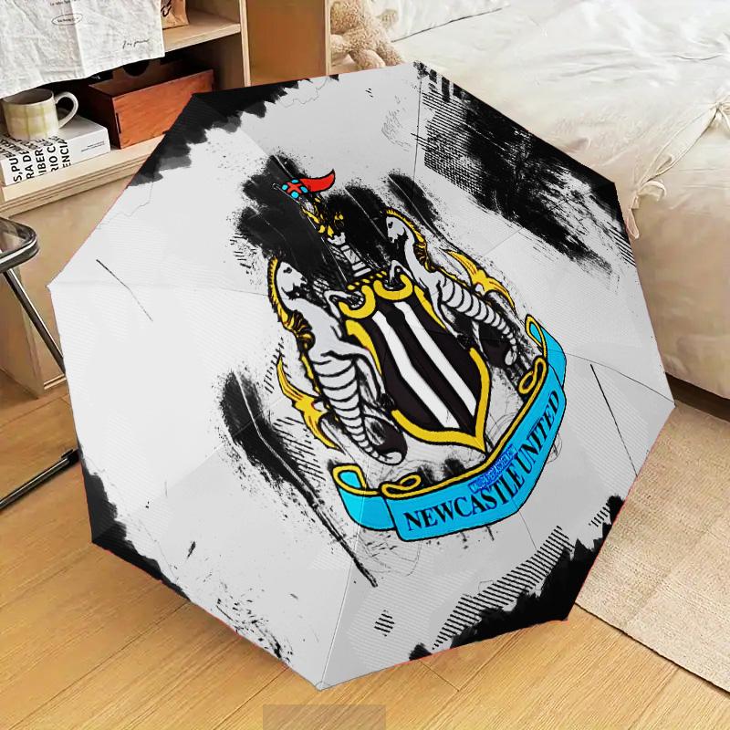 Newcastle United Crest Automatic Folding Umbrella - 8-Rib Travel Umbrella with Auto Open/Close & Portable Gifts for Holidays or Birthdays