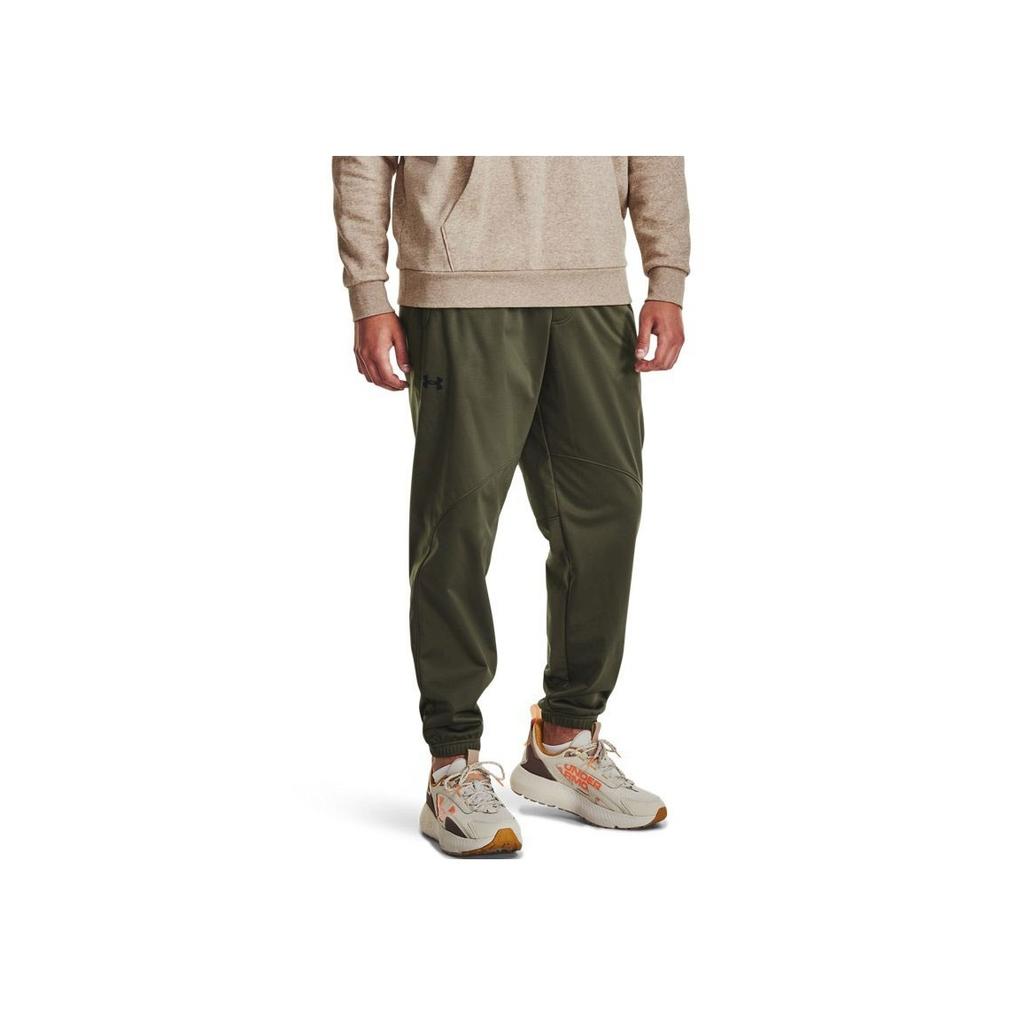 Under Armour Unstoppable Solid Color Elastic Waist Training Tapered Knit Pants Men Pants Green 1379803-390