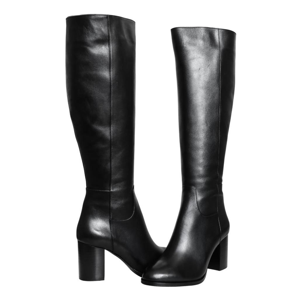 Damskie zimowe długie buty z prawdziwej skóry