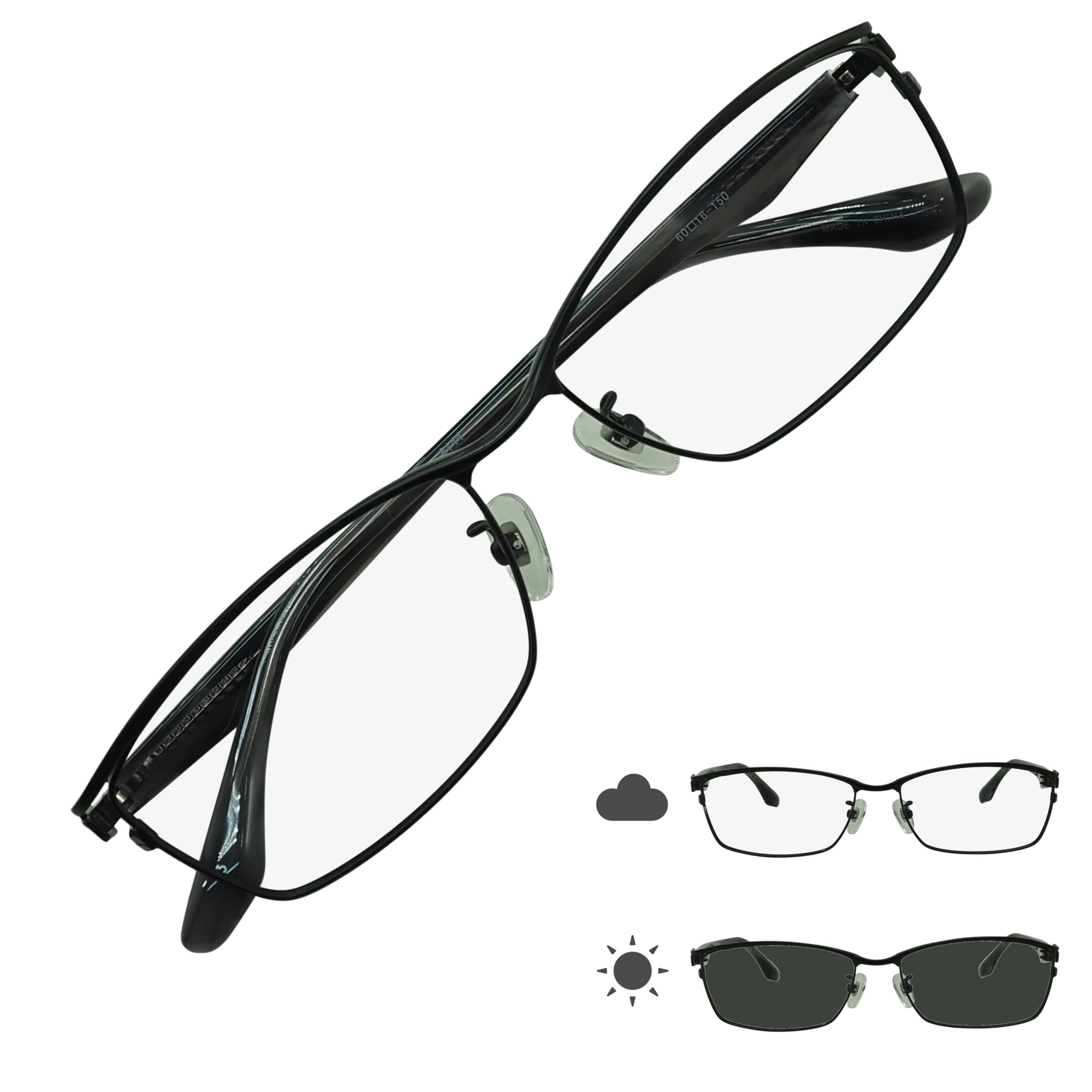 

8144 Солнцезащитные очки с затемнением цвета синего света видимого спектра для стильных [OTC.web] затемняющие, блокирующие, мужские, большие, широкие, (C-3 Чёрный, Серый)