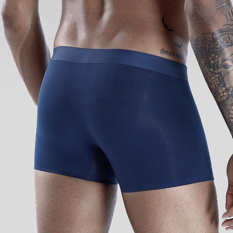 3 buc Lenjerie intimă fără cusături pentru bărbați Lenjerie intimă cu patru colțuri de culoare uni pentru bărbați Lenjerie intimă cu colț plat Toamnă și iarnă Lenjerie intimă respirabilă Boxer Brief